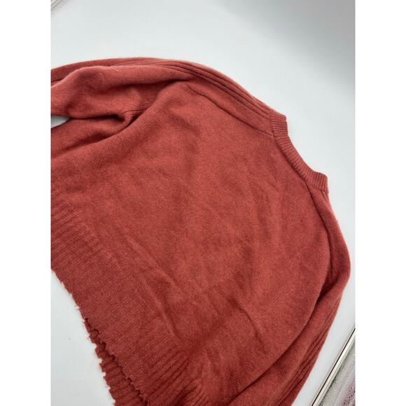 AllSaints Italian yarn Cashmere wool RUST Boxy RAW HEM Oversized Sz S Womans - Picture 4 of 7
